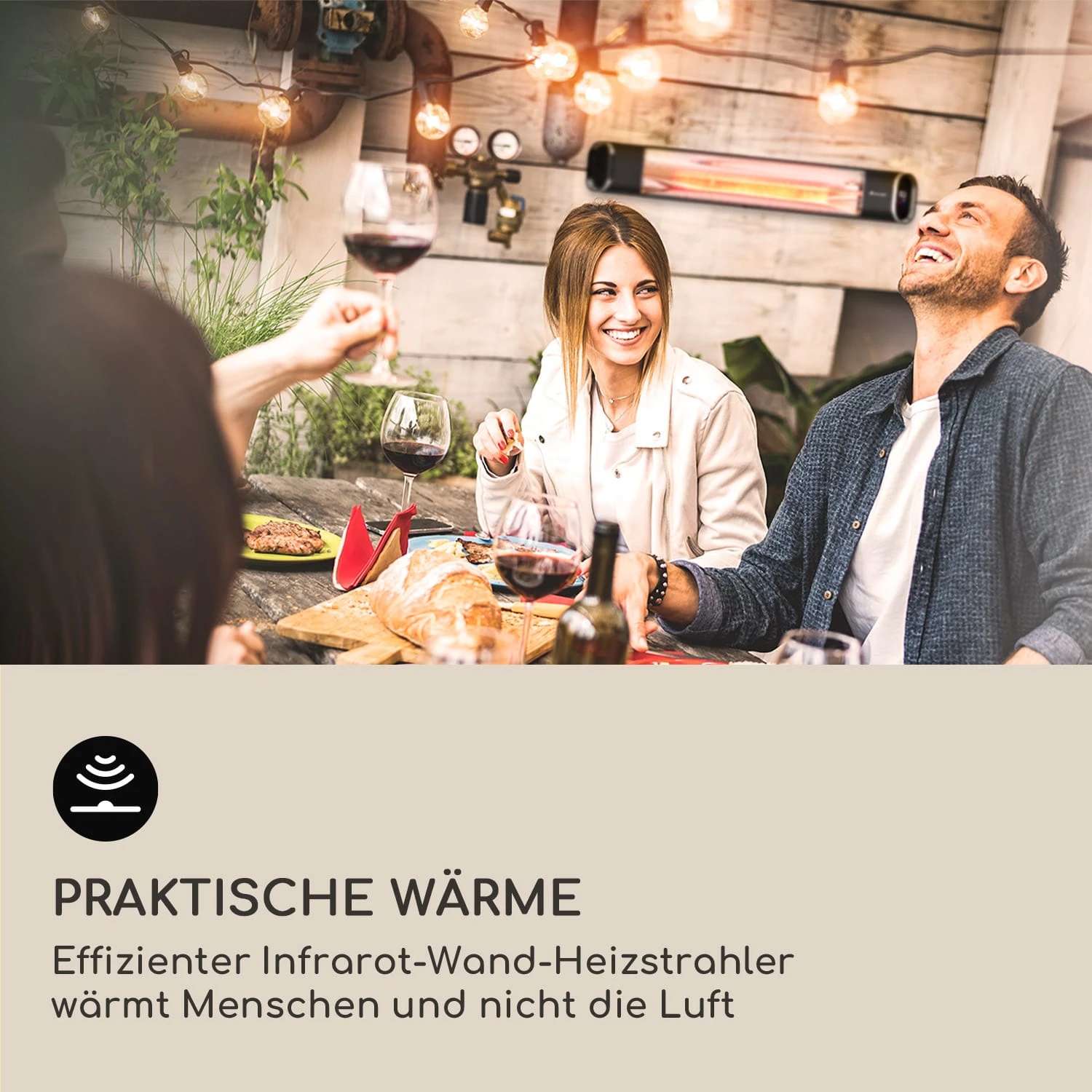 Dark Wave Infrarot-Heizstrahler 2000W Goldbeschichtete Carbonröhre IP65 Aluminium 4 Dark Wave Infrarot-Heizstrahler 2000W Goldbeschichtete Carbonröhre IP65 Aluminium – Bild 2