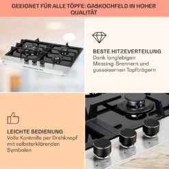 Alchemist 3 Gaskochfeld 3-flammig Aluminium-Brenner Glaskeramik -Einrichtungsgeschäft 10037804 de 0004 usp