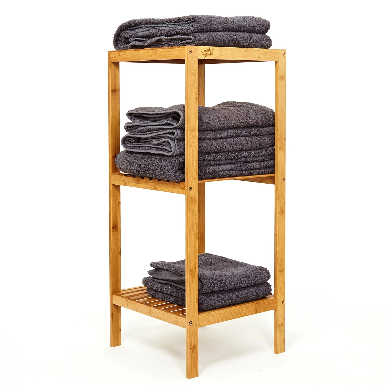 Regal Mehrzweckregal 3 Etagen 34x80x33cm (BxHxT) Kombinierbar Bambus 3 Regal Mehrzweckregal 3 Etagen 34x80x33cm (BxHxT) Kombinierbar Bambus
