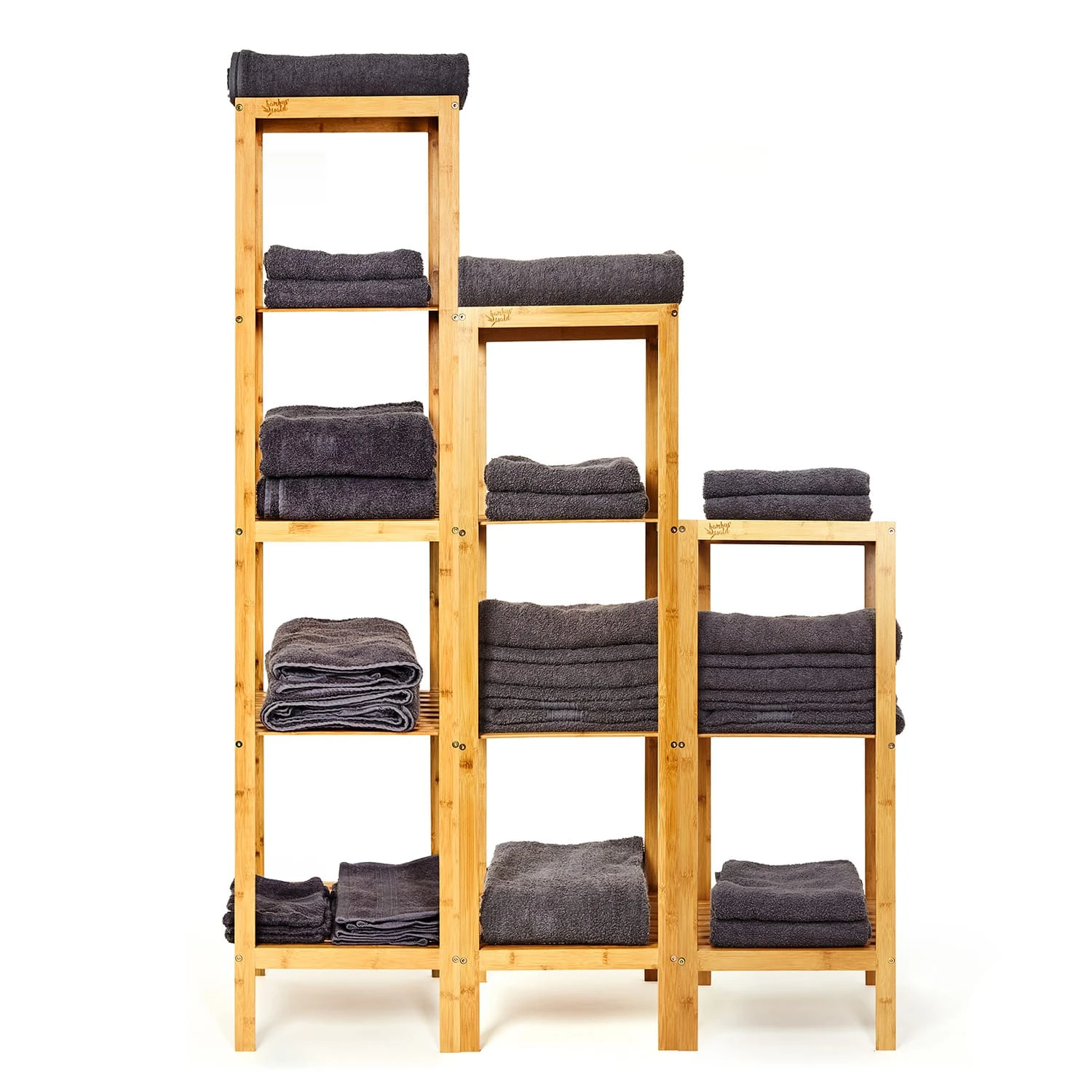 Regal Mehrzweckregal 3 Etagen 34x80x33cm (BxHxT) Kombinierbar Bambus 8 Regal Mehrzweckregal 3 Etagen 34x80x33cm (BxHxT) Kombinierbar Bambus – Bild 6