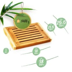 Brotschneidebrett Mit Krümelfach Bambus 38 X 3 X 25,5 Cm (BxHxT) Recycelbar -Einrichtungsgeschäft 10038056 yy 0008 logo