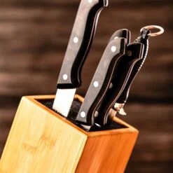 Messerblock, Schief PET-Borsteneinsatz Für 5-10 Messer, Bambus -Einrichtungsgeschäft 10038080 yy 0006 logo