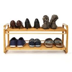 Schuhregal Mehrzweckregal 2 Etagen 6 Paar Schuhe Erweiterbar Bambus -Einrichtungsgeschäft 10038087 yy 0005 logo