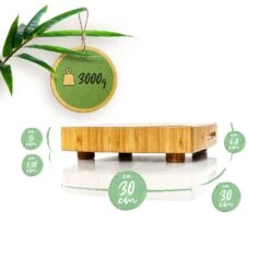 Bambus-Hackbrett 30 X 6,8 X 30 Cm (BxHxT) Standfüße Haltegriff Pflegeleicht -Einrichtungsgeschäft 10038092 yy 0007 logo