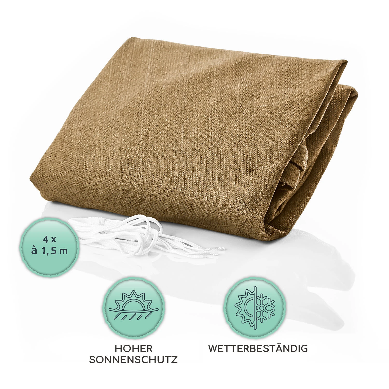 Rechteckiges Sonnensegel 3x4 M Befestigungsringe PE Luftdurchlässig 7 Rechteckiges Sonnensegel 3x4 M Befestigungsringe PE Luftdurchlässig – Bild 5