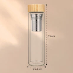 Teeflasche Mit Deckel Und Sieb 500 Ml Doppelwandiges Glas Bambus Hülle -Einrichtungsgeschäft 10038238 yy 0007 logo