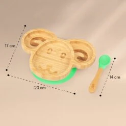 Kindergeschirr Bambusteller & Löffel 250 Ml Inkl. Saugnapf 18 X 18 Cm -Einrichtungsgeschäft 10038291 yy 0006 logo