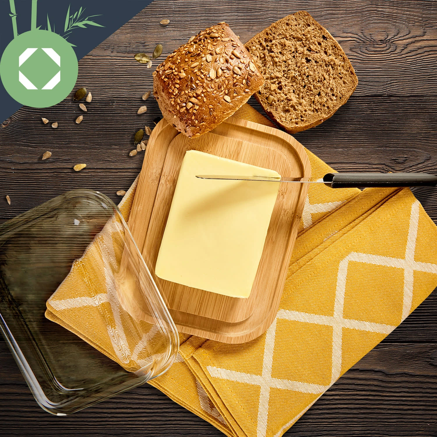 Glas-Butterdose Bambusboden Luftdicht Spülmaschinenfest 7 Glas-Butterdose Bambusboden Luftdicht Spülmaschinenfest – Bild 5