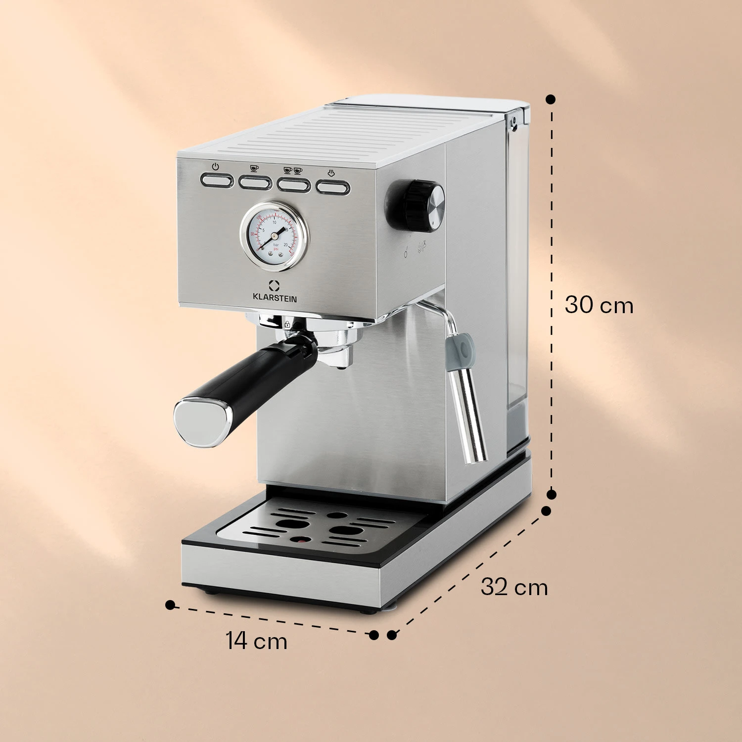Pausa Espressomaker 1350 Watt 20 Bar Druck Wassertank: 1,4 Liter Edelstahl 10 Pausa Espressomaker 1350 Watt 20 Bar Druck Wassertank: 1,4 Liter Edelstahl – Bild 8