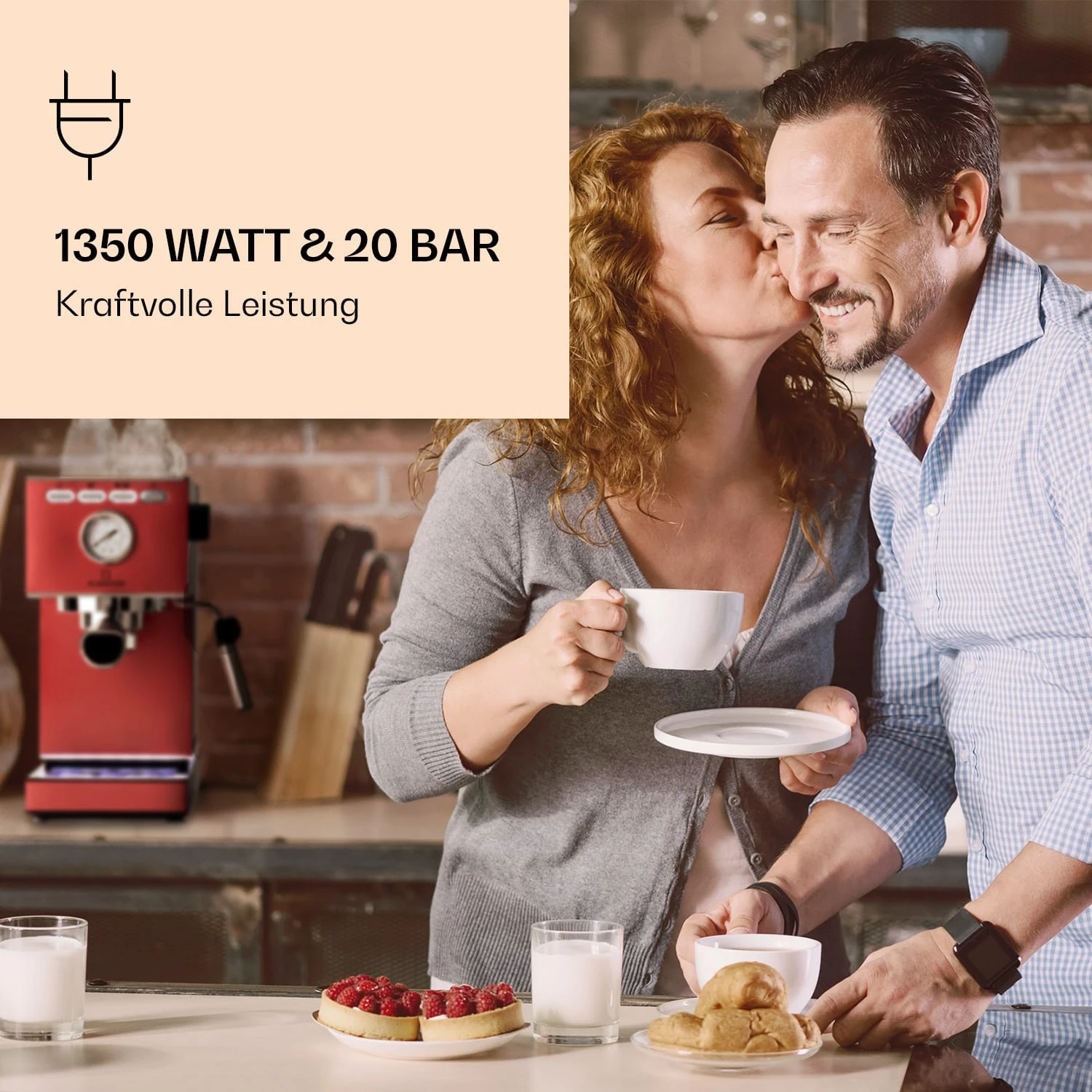 Pausa Espressomaker 1350 Watt 20 Bar Druck Wassertank: 1,4 Liter Edelstahl 4 Pausa Espressomaker 1350 Watt 20 Bar Druck Wassertank: 1,4 Liter Edelstahl – Bild 2