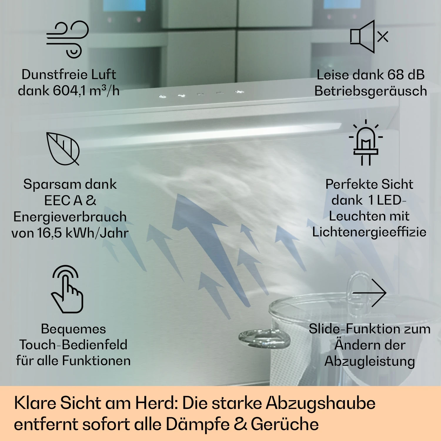 Royal Flush Eco Dunstabzugshaube 60 Cm 576 M³/h A+ 4 Royal Flush Eco Dunstabzugshaube 60 Cm 576 M³/h A+ – Bild 2