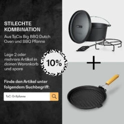Galloway Dutch Oven 6.0 BBQ-Topf Gusseisen Voreingebrannt Größe M / 6 Qt -Einrichtungsgeschäft 10038581 de 0007 usp