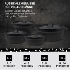Galloway Dutch Oven 9.0 BBQ-Topf Gusseisen Größe L / 9 Qt -Einrichtungsgeschäft 10038582 de 0006 usp