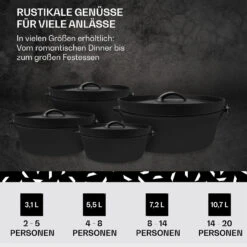 Galloway Dutch Oven 12.0 BBQ-Topf Gusseisen Größe XL / 12 Qt -Einrichtungsgeschäft 10038583 de 0006 usp