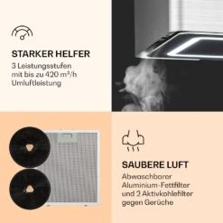 Futurelight Smart Inselabzugshaube Umluft 420m³/h LED Edelstahl -Einrichtungsgeschäft 10038710 de 0005 logo