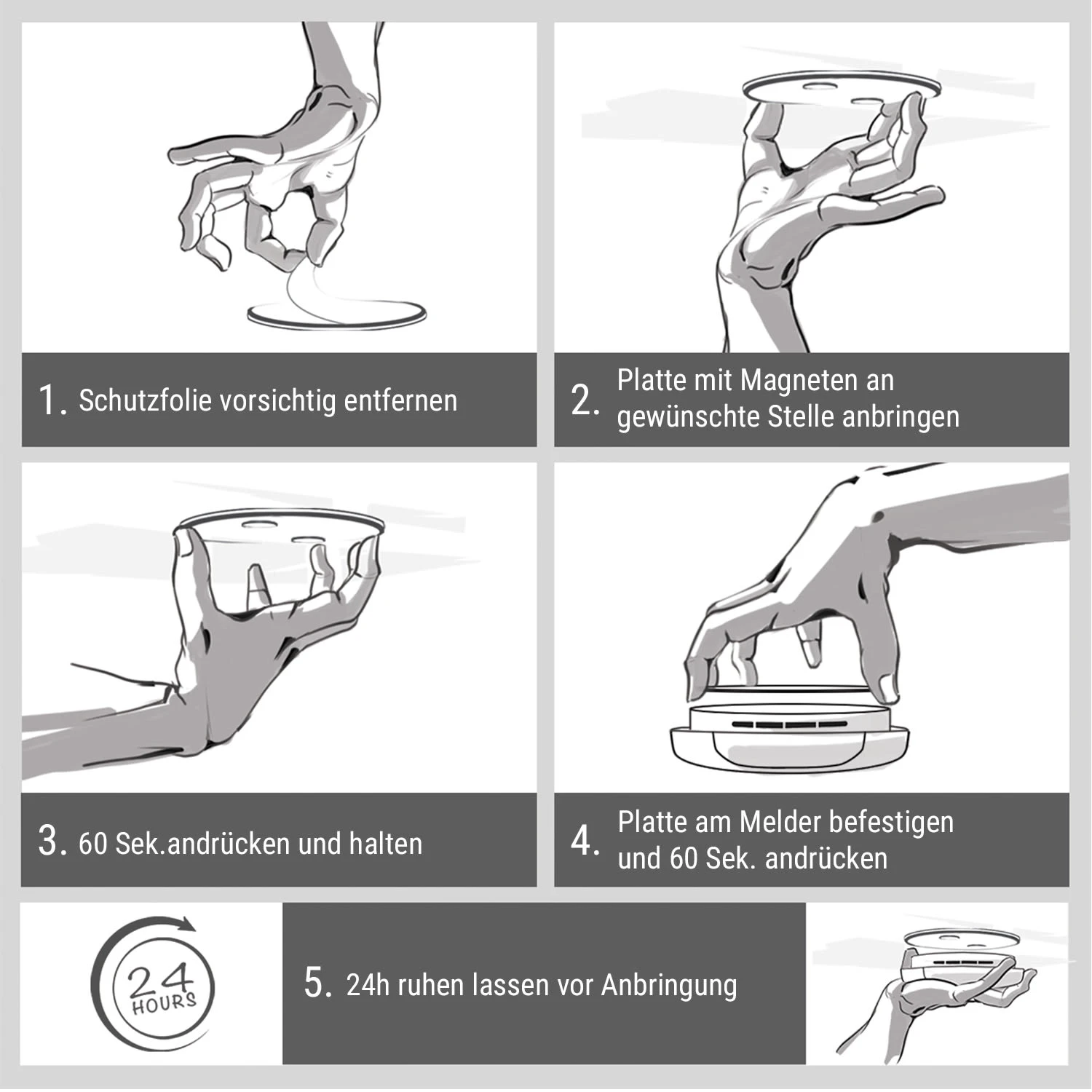 Magnetic Mount Magnethalterung Für Rauchmelder Ab 7 Cm Ø Selbstklebend 7 Magnetic Mount Magnethalterung Für Rauchmelder Ab 7 Cm Ø Selbstklebend – Bild 5