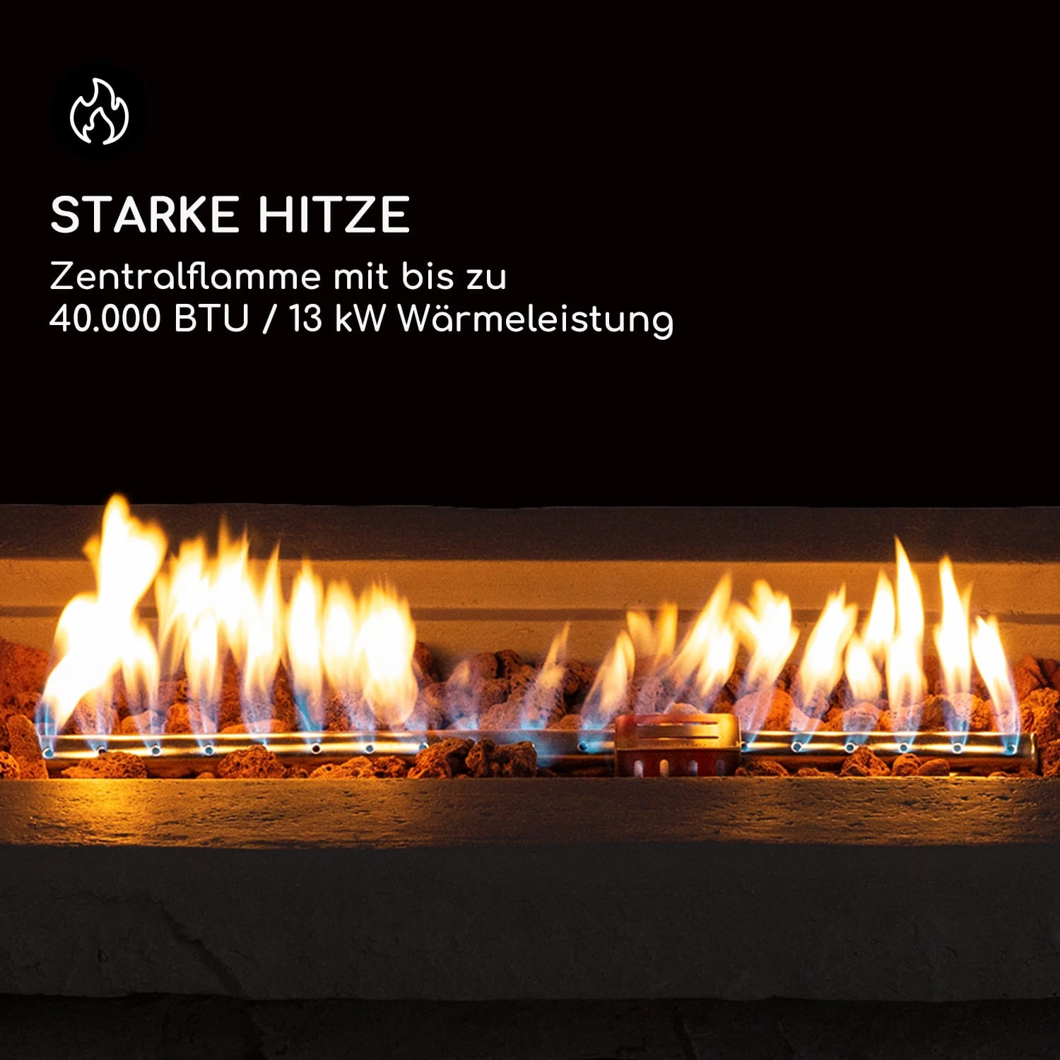 Anafi Gas-Feuerstelle 40.000BTU/13kW Abdeckung Edelstahlbrenner 5 Anafi Gas-Feuerstelle 40.000BTU/13kW Abdeckung Edelstahlbrenner – Bild 3