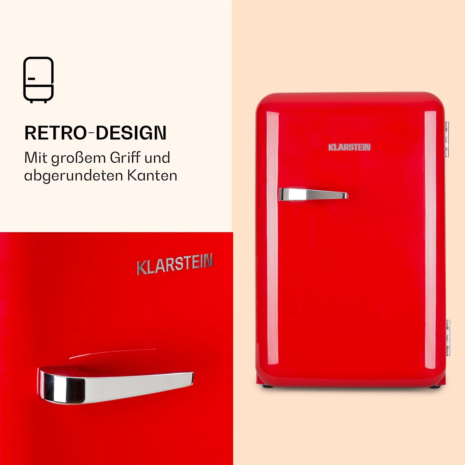 Audrey Retro-Kühlschrank 70 Liter 3 Regale 2 Türfächer Innenbeleuchtung 5 Audrey Retro-Kühlschrank 70 Liter 3 Regale 2 Türfächer Innenbeleuchtung – Bild 3