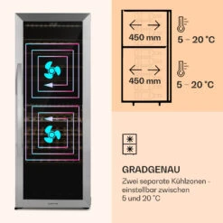 Klarstein Vinamour 77 Duo Weinkühlschrank 191 Liter 5 - 20 °C 2 Kühlzonen 14 Klarstein Vinamour 77 Duo Weinkühlschrank 191 Liter 5 - 20 °C 2 Kühlzonen -Einrichtungsgeschäft 10039771 de 0004 logo