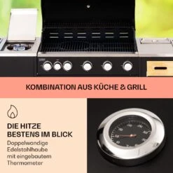 Jersey Outdoor Kitchen Gasgrill Spüle 20,7 KW 5+1 Brenner Mobil -Einrichtungsgeschäft 10039854 de 0003 usp