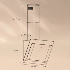Aurora Eco 90 Dunstabzugshaube 550 M³/h 90cm Kopffrei Ambientelicht -Einrichtungsgeschäft 10039929 yy 0007 logo