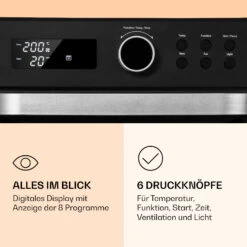 Prime Air Heißluftfritteuse 1500W 23l Timer 8 Programme 12 Prime Air Heißluftfritteuse 1500W 23l Timer 8 Programme -Einrichtungsgeschäft 10040025 de 0004 logo