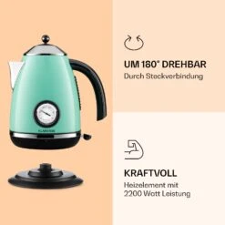 Aquavita Chalet Wasserkocher 1,7 Liter 2200 Watt Temperaturanzeige Edelstahl -Einrichtungsgeschäft 10040040 de 0003 logo