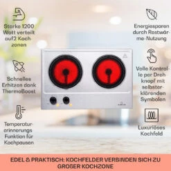 Ramsey Doppel-Kochfeld 2400W 11 Leistungsstufen Glaskeramik 12 Ramsey Doppel-Kochfeld 2400W 11 Leistungsstufen Glaskeramik -Einrichtungsgeschäft 10040070 de 0002 usp