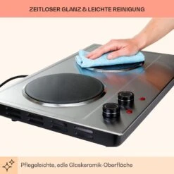 Ramsey Doppel-Kochfeld 2400W 11 Leistungsstufen Glaskeramik 18 Ramsey Doppel-Kochfeld 2400W 11 Leistungsstufen Glaskeramik -Einrichtungsgeschäft 10040070 de 0008 usp