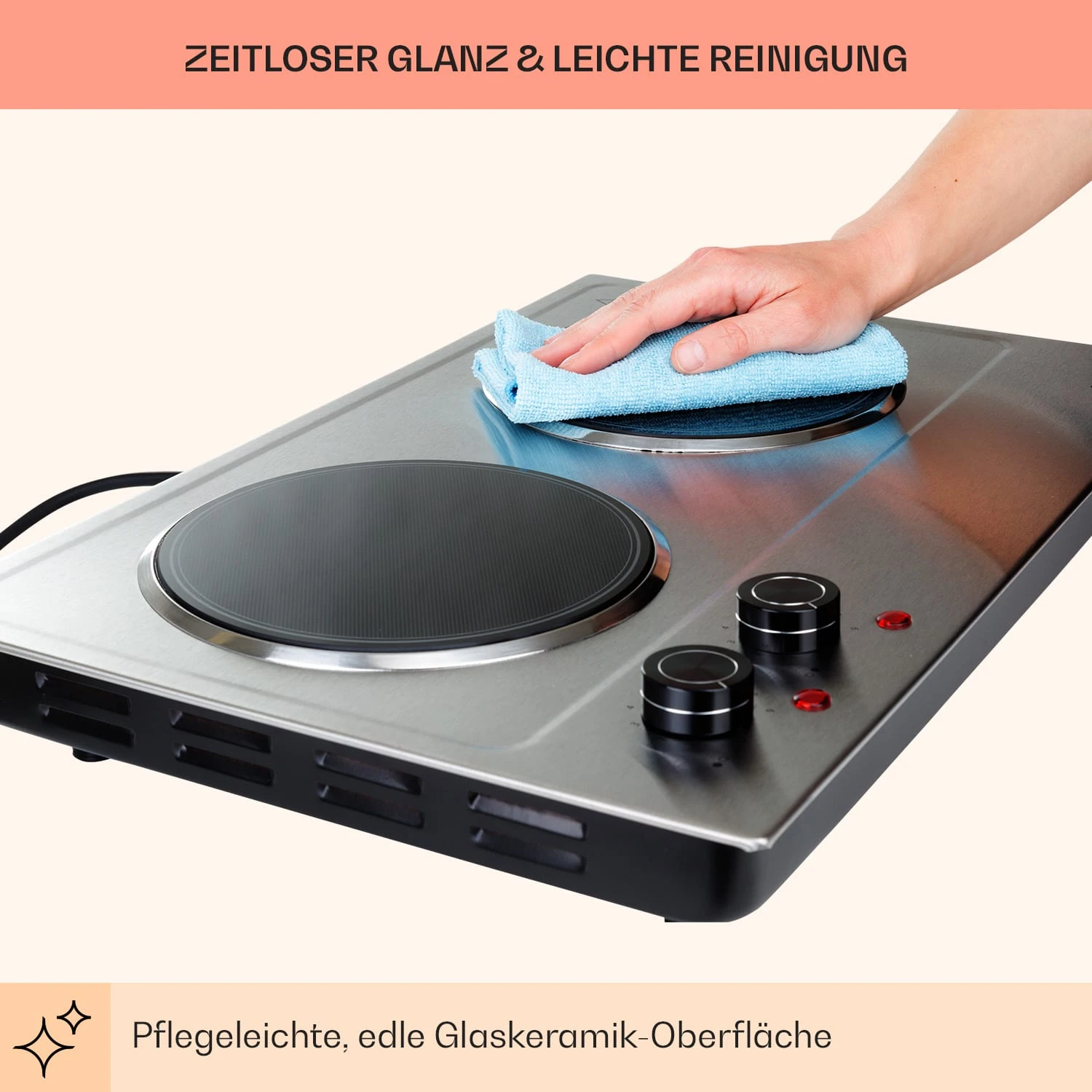 Ramsey Doppel-Kochfeld 2400W 11 Leistungsstufen Glaskeramik 10 Ramsey Doppel-Kochfeld 2400W 11 Leistungsstufen Glaskeramik – Bild 8