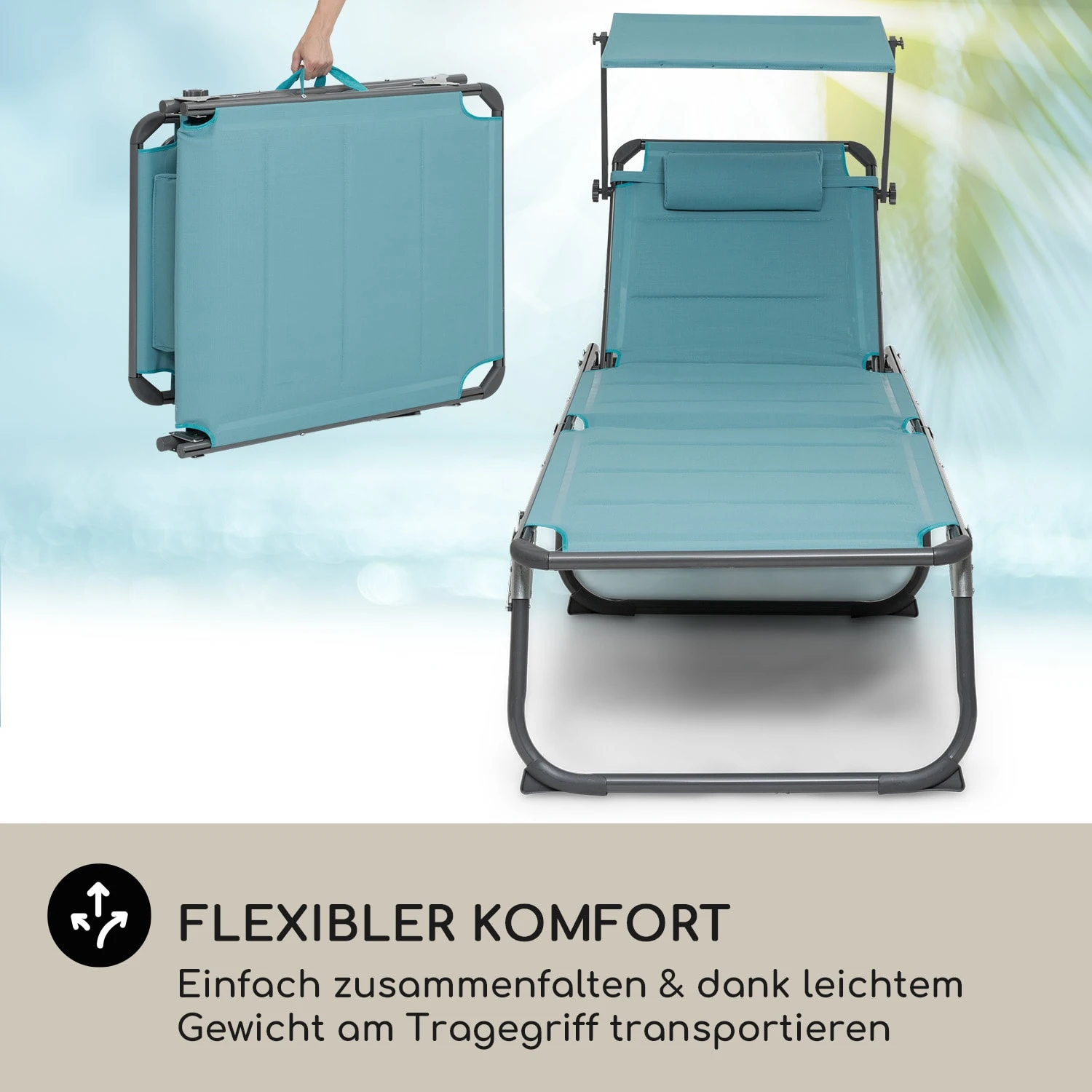 Amalfi Sonnenliege 70 X 37 X 200 Cm Sonnenblende 5-stufige Rückenlehne Stahlrohr Witterungsbeständig 7 Amalfi Sonnenliege 70 X 37 X 200 Cm Sonnenblende 5-stufige Rückenlehne Stahlrohr Witterungsbeständig – Bild 5