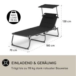 Amalfi Sonnenliege 70 X 37 X 200 Cm Sonnenblende 5-stufige Rückenlehne Stahlrohr Witterungsbeständig -Einrichtungsgeschäft 10040101 de 0004 logo
