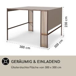 Valence Gazebo 3x3 M UV50+ Wasserabweisend LED-Solar-Beleuchtung Solar-Panel -Einrichtungsgeschäft 10040109 de 0006 logo