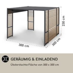 Valence Gazebo 3x3 M UV50+ Wasserabweisend LED-Solar-Beleuchtung Solar-Panel -Einrichtungsgeschäft 10040112 de 0006 logo