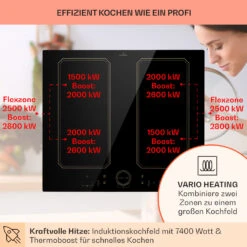 Victoria 4 Flex Induktionskochfeld Einbau 7000W 2 Flexzonen Timer -Einrichtungsgeschäft 10040201 de 0003 usp