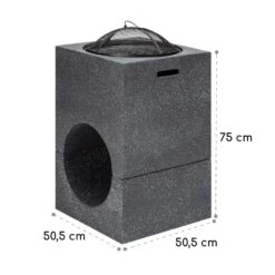 Blumfeldt Monolith Feuerschale Mit Grill MGO & Stahlschale Inkl. Funkenschutz -Einrichtungsgeschäft 10040240 yy 0007 dimensions