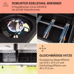 Kingsville 3.1 Kombigrill Gas + Kohle 10,9 KW 3+1 Brenner 14 Kingsville 3.1 Kombigrill Gas + Kohle 10,9 KW 3+1 Brenner -Einrichtungsgeschäft 10040270 de 0005 usp