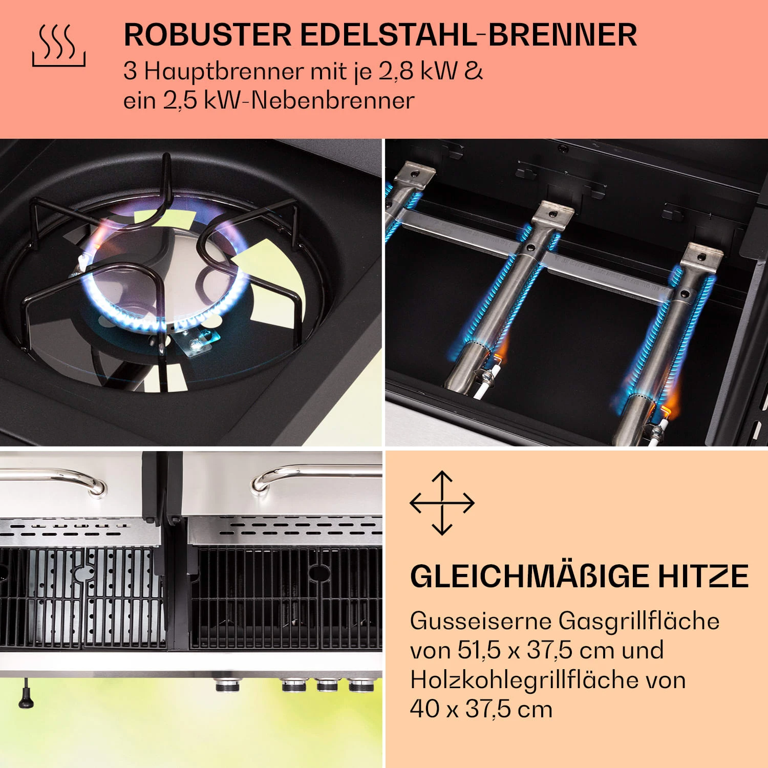 Kingsville 3.1 Kombigrill Gas + Kohle 10,9 KW 3+1 Brenner 7 Kingsville 3.1 Kombigrill Gas + Kohle 10,9 KW 3+1 Brenner – Bild 5