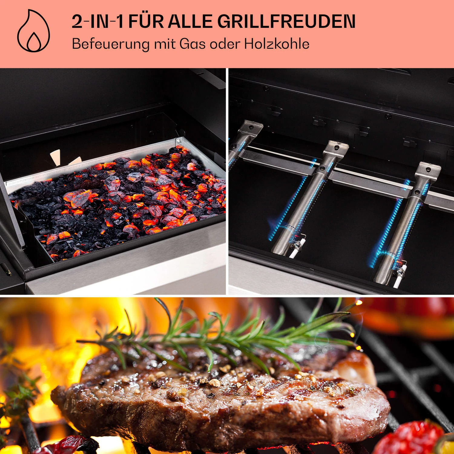 Kingsville 4.1 Kombigrill Gas + Kohle 13,7 KW 4+1 Brenner 5 Kingsville 4.1 Kombigrill Gas + Kohle 13,7 KW 4+1 Brenner – Bild 3