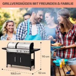 Kingsville 4.1 Kombigrill Gas + Kohle 13,7 KW 4+1 Brenner 16 Kingsville 4.1 Kombigrill Gas + Kohle 13,7 KW 4+1 Brenner -Einrichtungsgeschäft 10040271 de 0007 usp