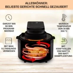 Vendure Heißluftfritteuse Mit Dampffunktion 1250W 5 Liter 6 Programme 11 Vendure Heißluftfritteuse Mit Dampffunktion 1250W 5 Liter 6 Programme -Einrichtungsgeschäft 10040278 de 0003 usp