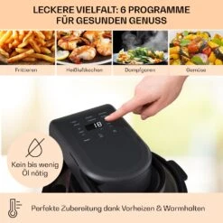 Vendure Heißluftfritteuse Mit Dampffunktion 1250W 5 Liter 6 Programme 12 Vendure Heißluftfritteuse Mit Dampffunktion 1250W 5 Liter 6 Programme -Einrichtungsgeschäft 10040278 de 0004 usp