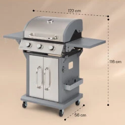 Lucifer 3 Gasgrill 3 X 3,6 KW Brenner 60x45cm Grill Edelstahl Mobil -Einrichtungsgeschäft 10040280 yy 0008 dimensions