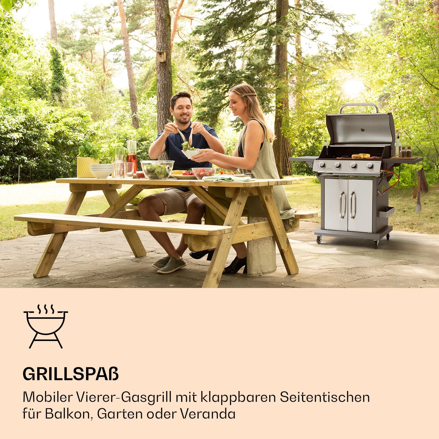 Lucifer 4 Gasgrill 4 X 3,6 KW Brenner 69x45cm Grill Edelstahl Mobil 4 Lucifer 4 Gasgrill 4 X 3,6 KW Brenner 69x45cm Grill Edelstahl Mobil – Bild 2