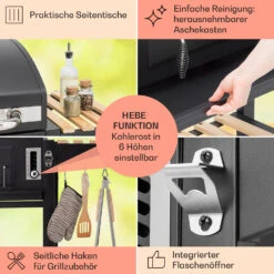 Aberdeen Kombi-Grill Gas Kohle Smoker Thermometer 2 Seitentische Mobil -Einrichtungsgeschäft 10040295 de 0007 usp