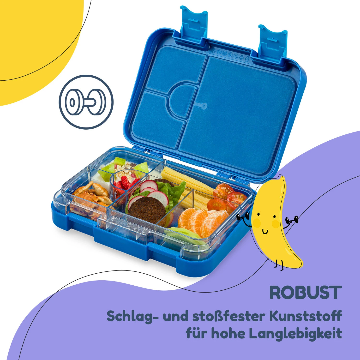 Junior Lunchbox 6 Fächer 21,3 X 15 X 4,5 Cm (BxHxT) BPA-frei 8 Junior Lunchbox 6 Fächer 21,3 X 15 X 4,5 Cm (BxHxT) BPA-frei – Bild 6
