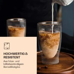DUOS Doppelwandiges Glas | Thermoglas | 80, 200, 310, 400 Ml | Trinkglas | Espressoglas, Teeglas, Shotglas | Für Heiße Und Kalte Getränke | Borosilikatglas| Hitze- Und Kältebeständig | Handgemacht | Spülmaschinenfest | Schwebe-Effekt -Einrichtungsgeschäft 10040377 de 0003 logo