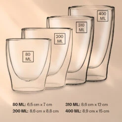DUOS Doppelwandiges Glas 80, 200, 310, 400 Ml Thermofunktion Inkl. Edelstahl-Löffel -Einrichtungsgeschäft 10040399 yy 0007 logo