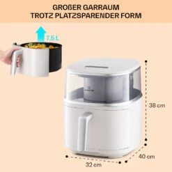 Air Bloom Heißluftfritteuse Dampffunktion 1500W 7,5 Liter 16 Programme 15 Air Bloom Heißluftfritteuse Dampffunktion 1500W 7,5 Liter 16 Programme -Einrichtungsgeschäft 10040497 de 0007 usp
