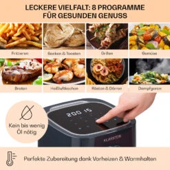 Crisp-Pro Heißluftfritteuse Air Fryer 1400W 2,8 Ltr Timer Edelstahl -Einrichtungsgeschäft 10040698 de 0003 usp